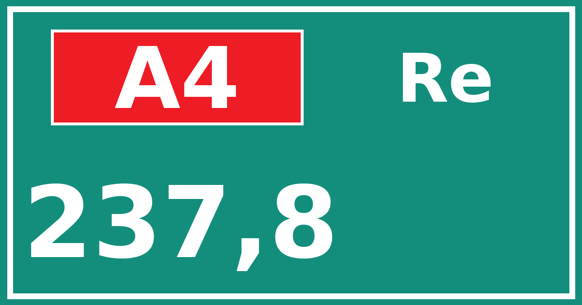 Hectometerbord A4 237,8 zijde Re