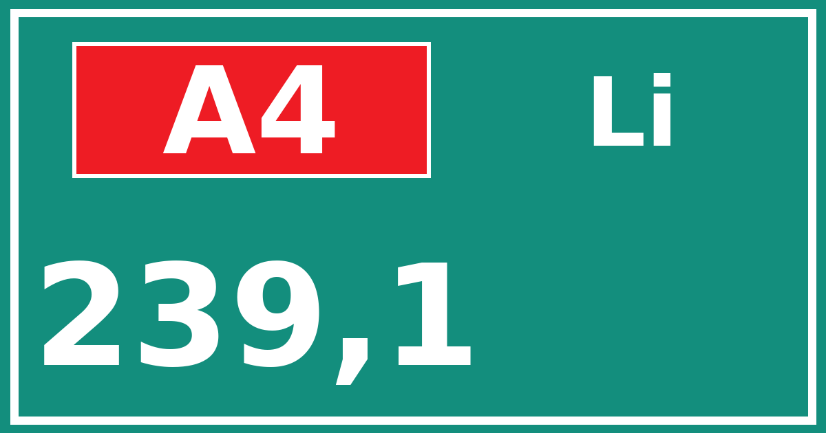 Hectometerbord A4 239,1 zijde Li