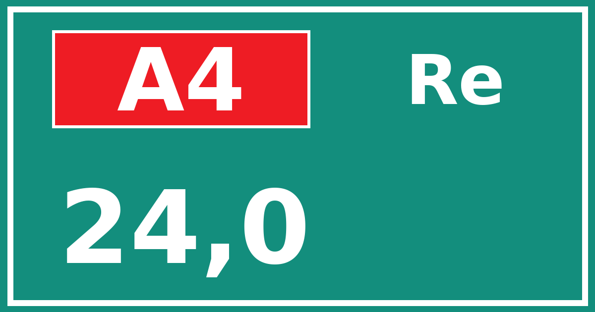 Hectometerbord A4 24,0 zijde Re