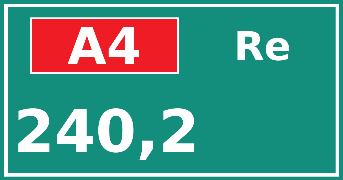 Hectometerbord A4 240,2 zijde Re