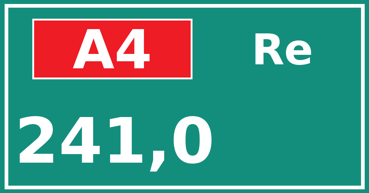Hectometerbord A4 241,0 zijde Re