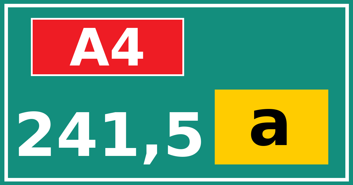 Hectometerbord A4 241,5 letter a