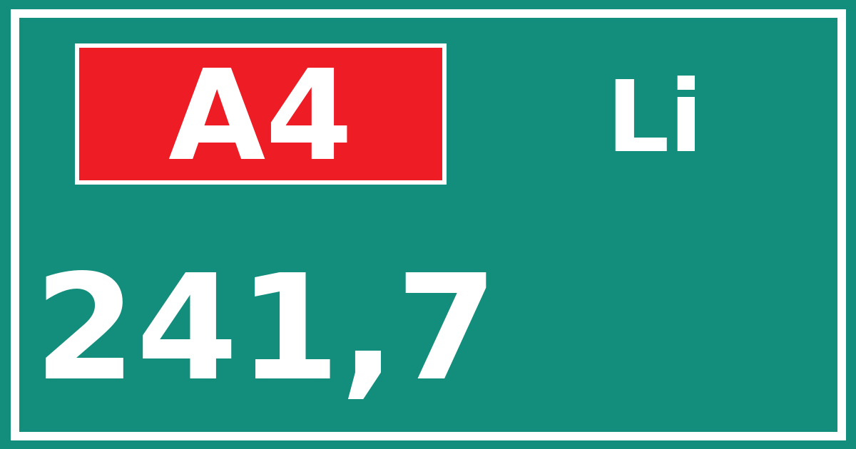 Hectometerbord A4 241,7 zijde Li