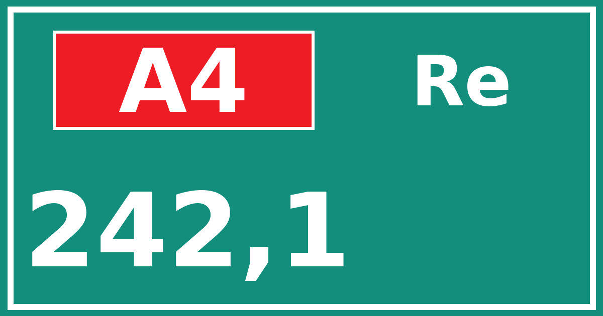 Hectometerbord A4 242,1 zijde Re