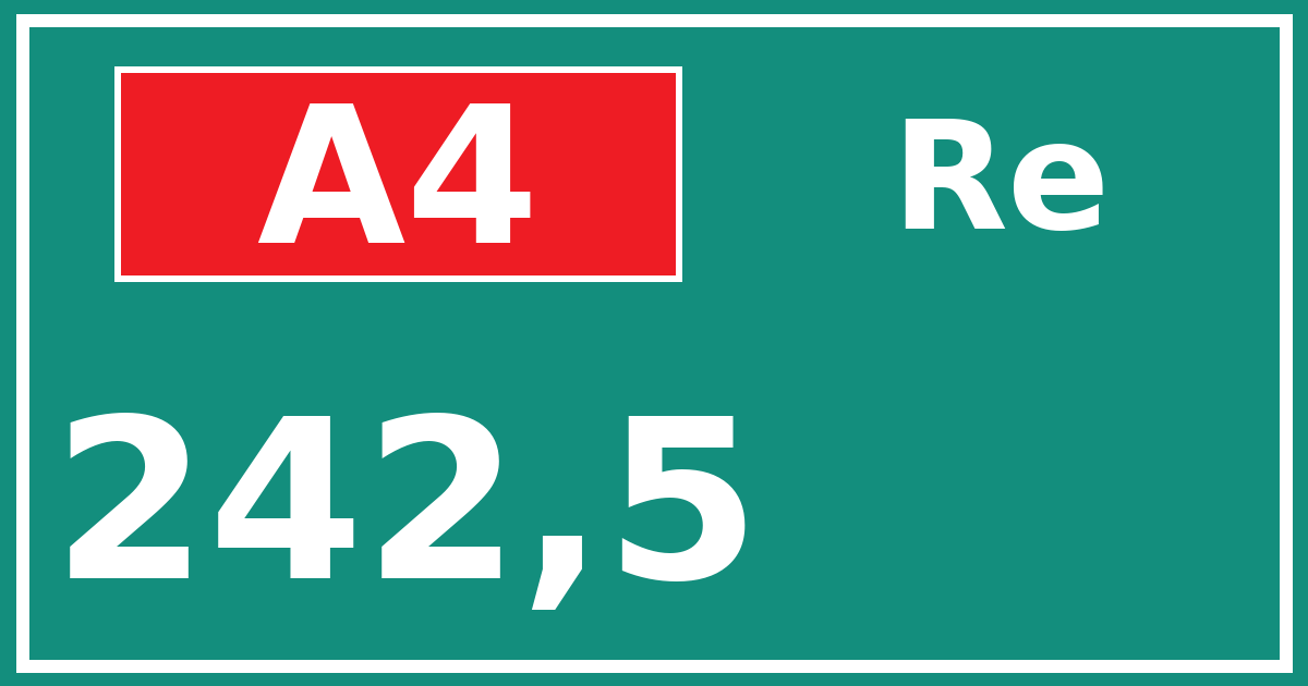 Hectometerbord A4 242,5 zijde Re