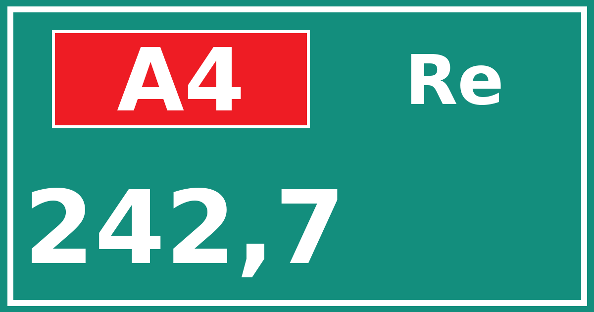 Hectometerbord A4 242,7 zijde Re