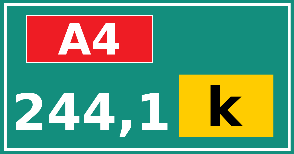 Hectometerbord A4 244,1 letter k