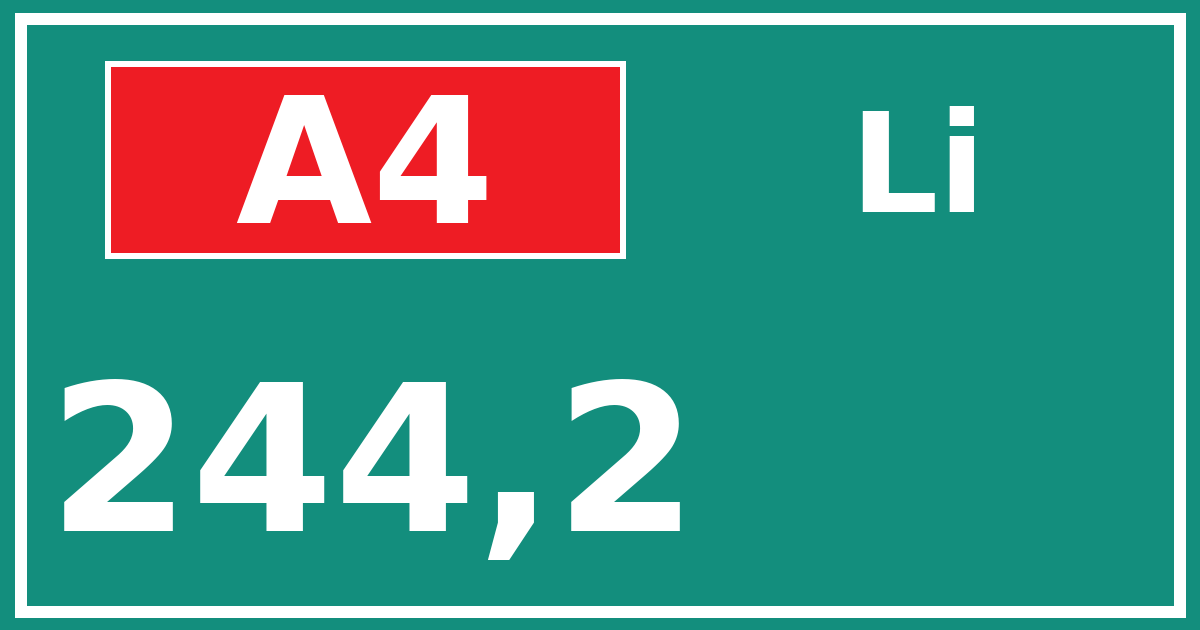 Hectometerbord A4 244,2 zijde Li