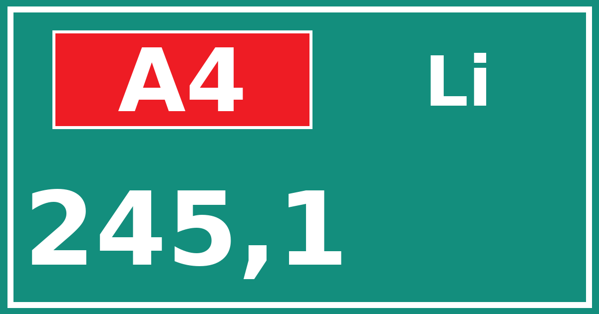 Hectometerbord A4 245,1 zijde Li