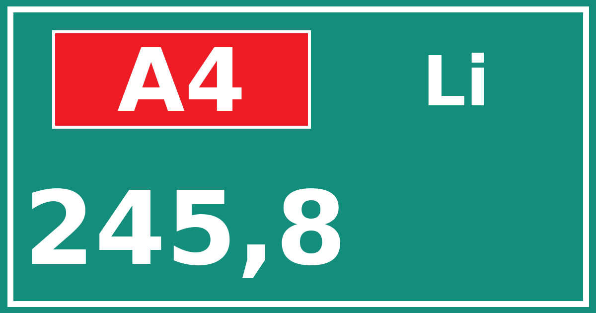 Hectometerbord A4 245,8 zijde Li
