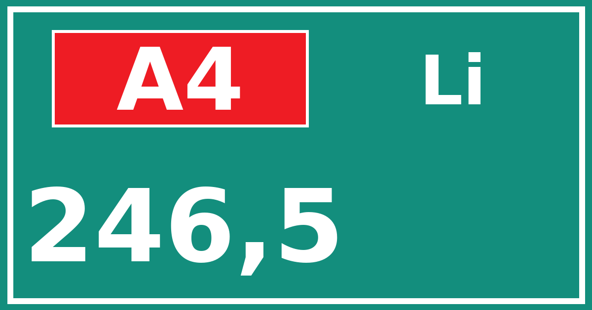 Hectometerbord A4 246,5 zijde Li