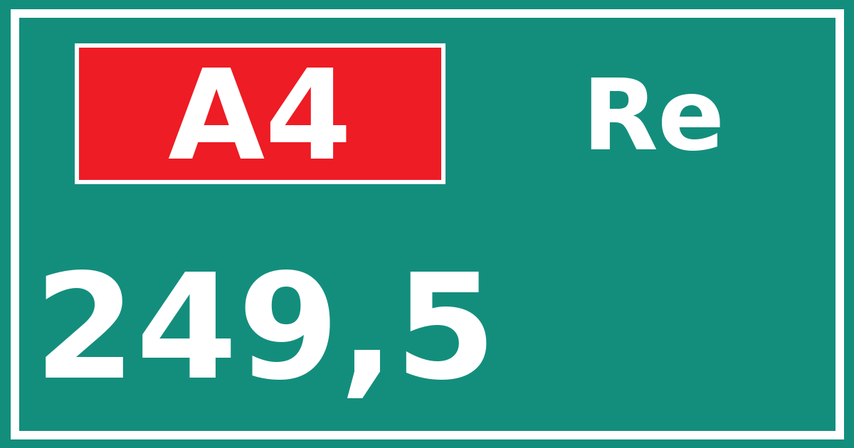 Hectometerbord A4 249,5 zijde Re