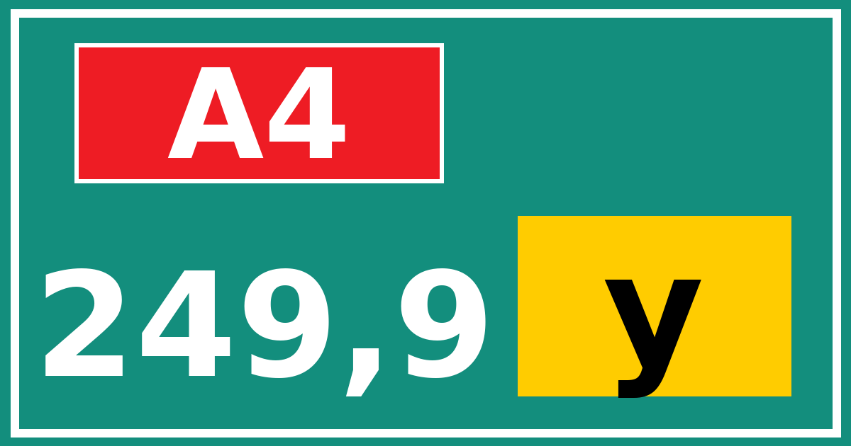 Hectometerbord A4 249,9 letter y