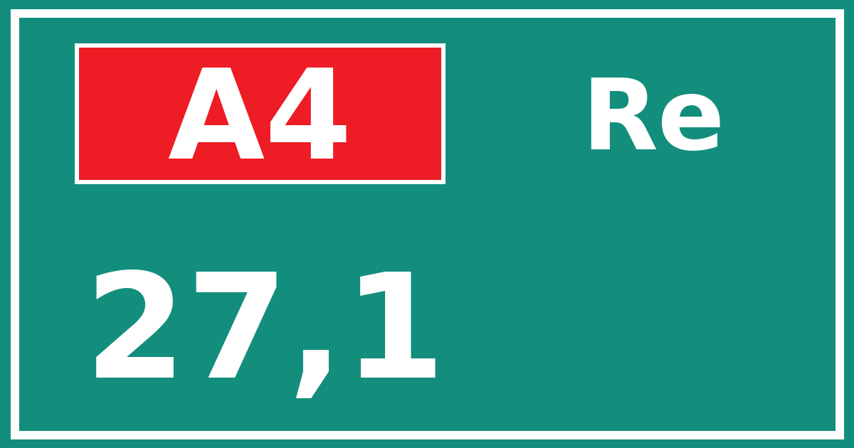 Hectometerbord A4 27,1 zijde Re