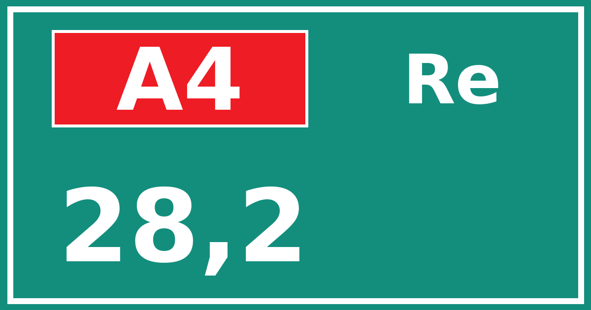 Hectometerbord A4 28,2 zijde Re