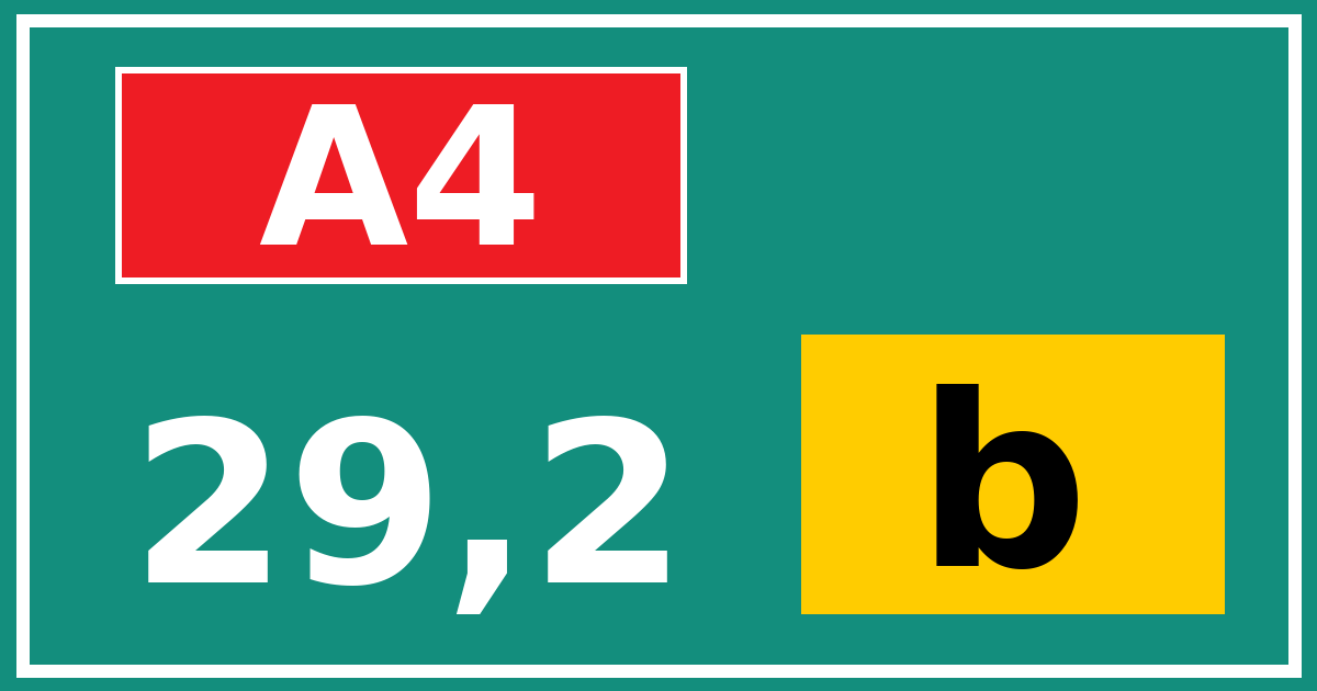 Hectometerbord A4 29,2 letter b