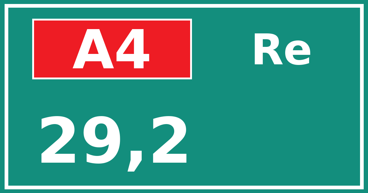 Hectometerbord A4 29,2 zijde Re