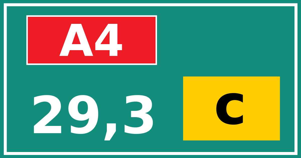 Hectometerbord A4 29,3 letter c