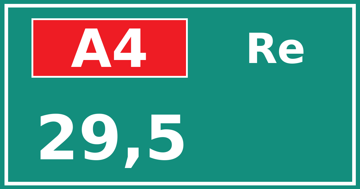 Hectometerbord A4 29,5 zijde Re