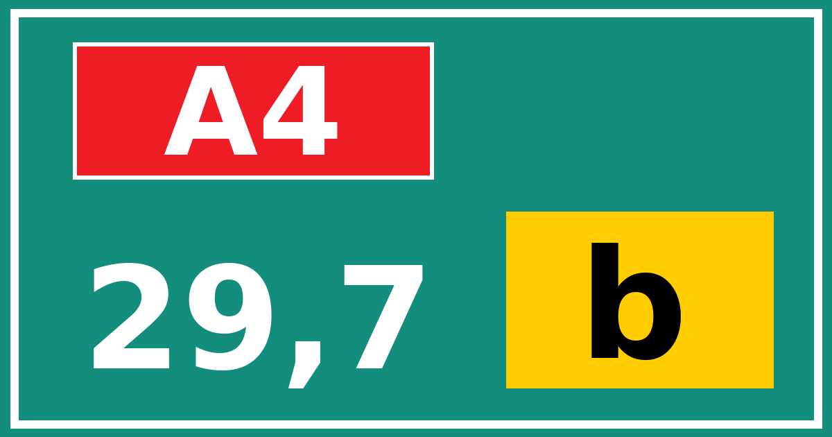 Hectometerbord A4 29,7 letter b