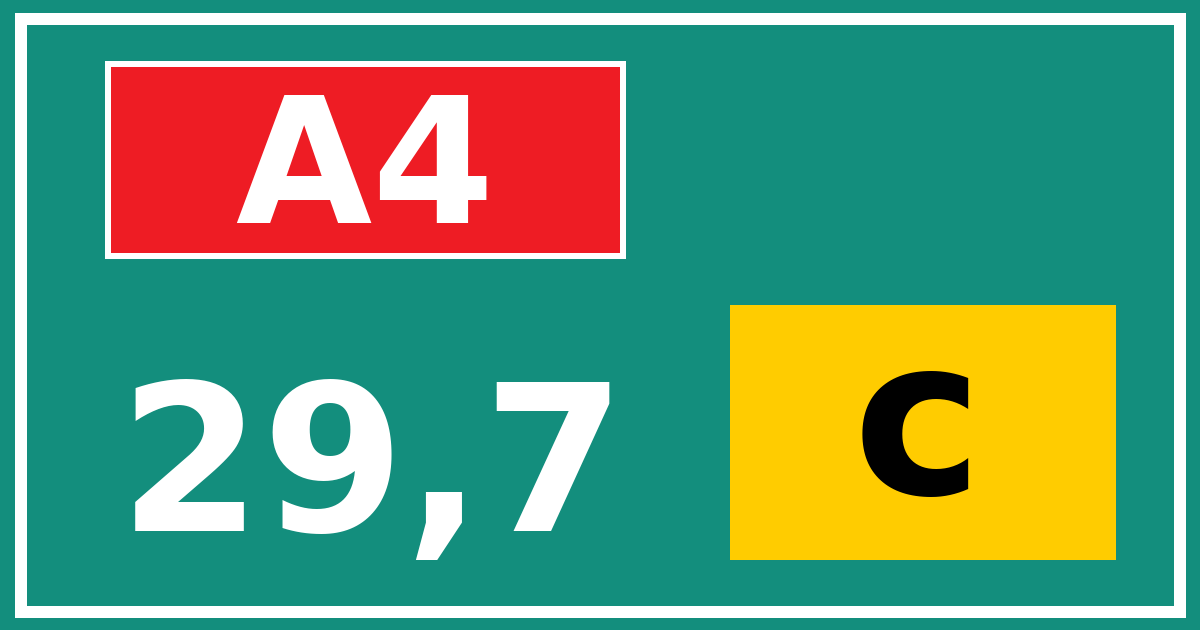 Hectometerbord A4 29,7 letter c