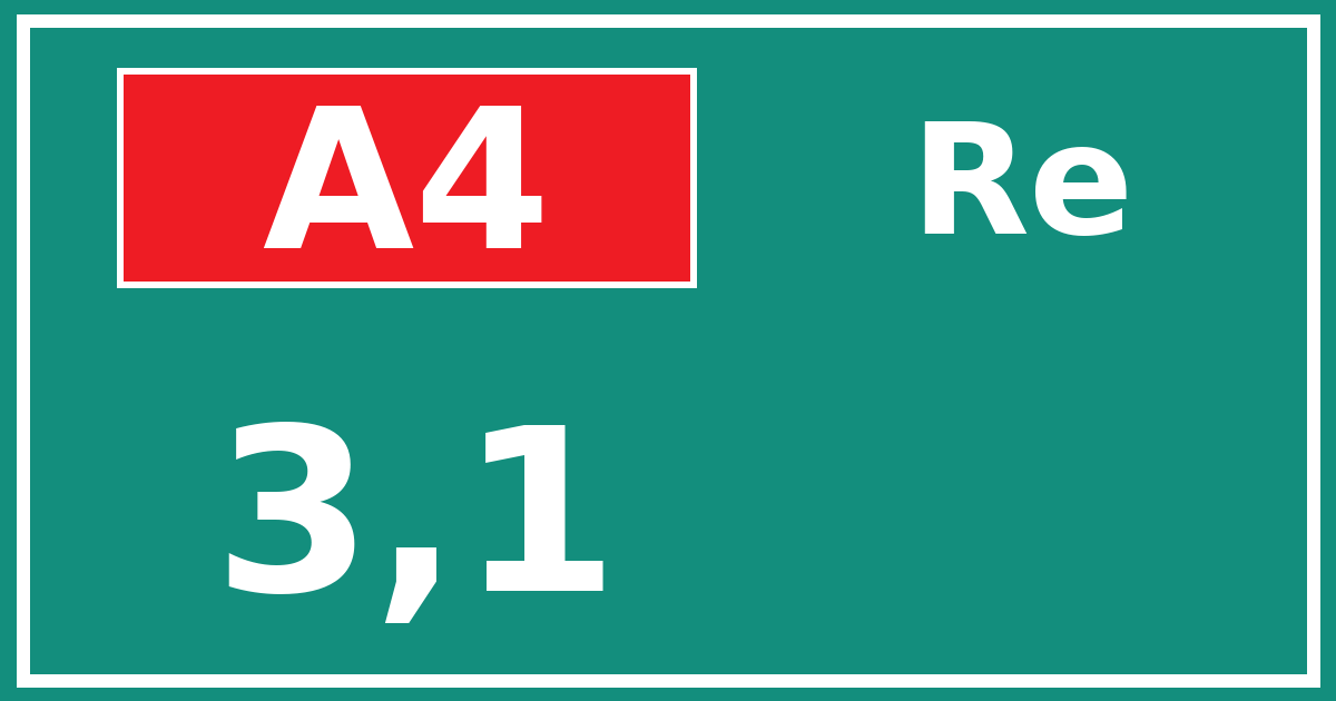 Hectometerbord A4 3,1 zijde Re