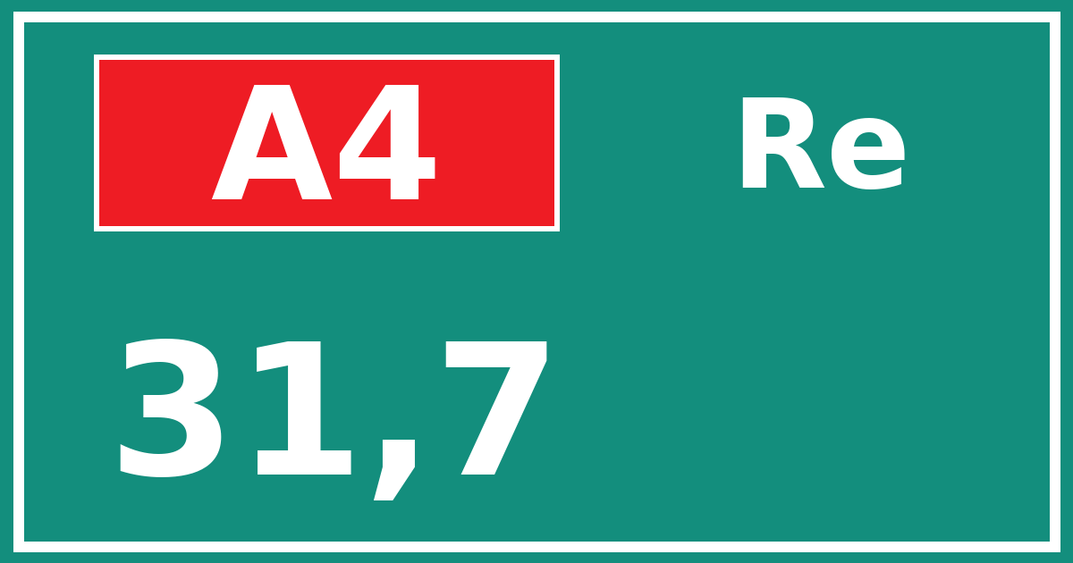 Hectometerbord A4 31,7 zijde Re