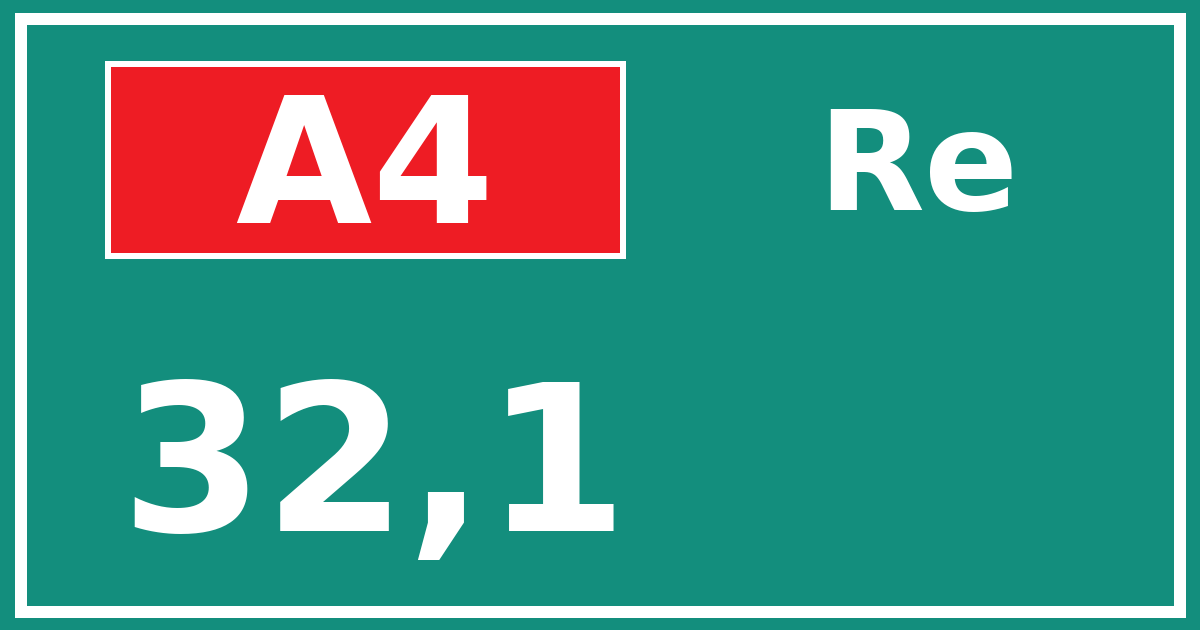 Hectometerbord A4 32,1 zijde Re