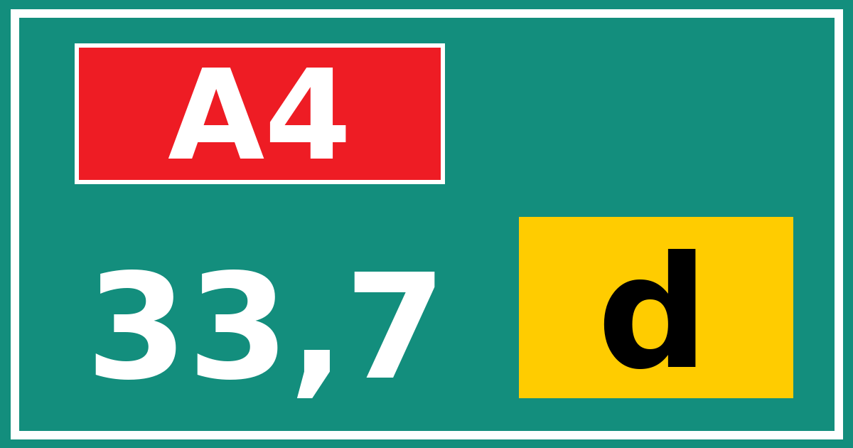 Hectometerbord A4 33,7 letter d