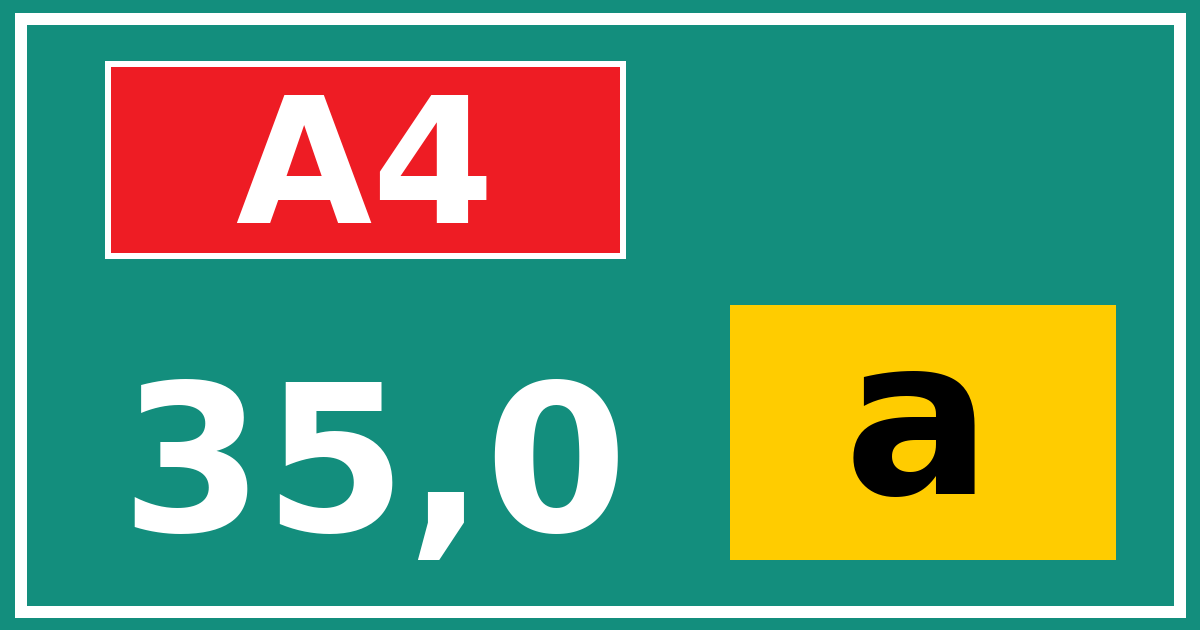 Hectometerbord A4 35,0 letter a