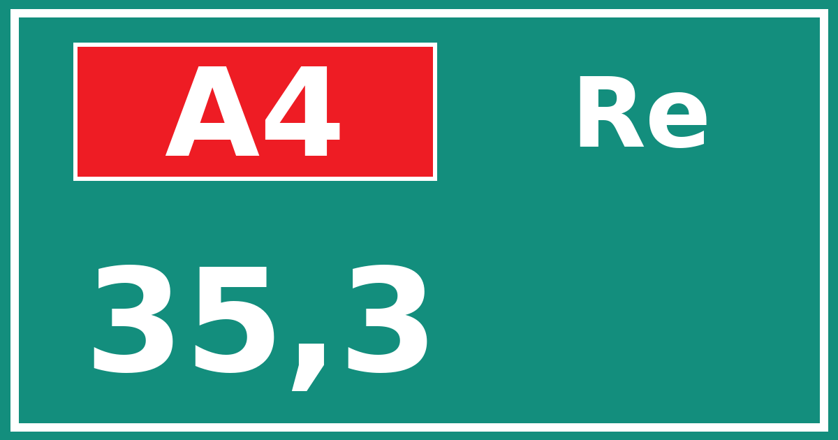Hectometerbord A4 35,3 zijde Re