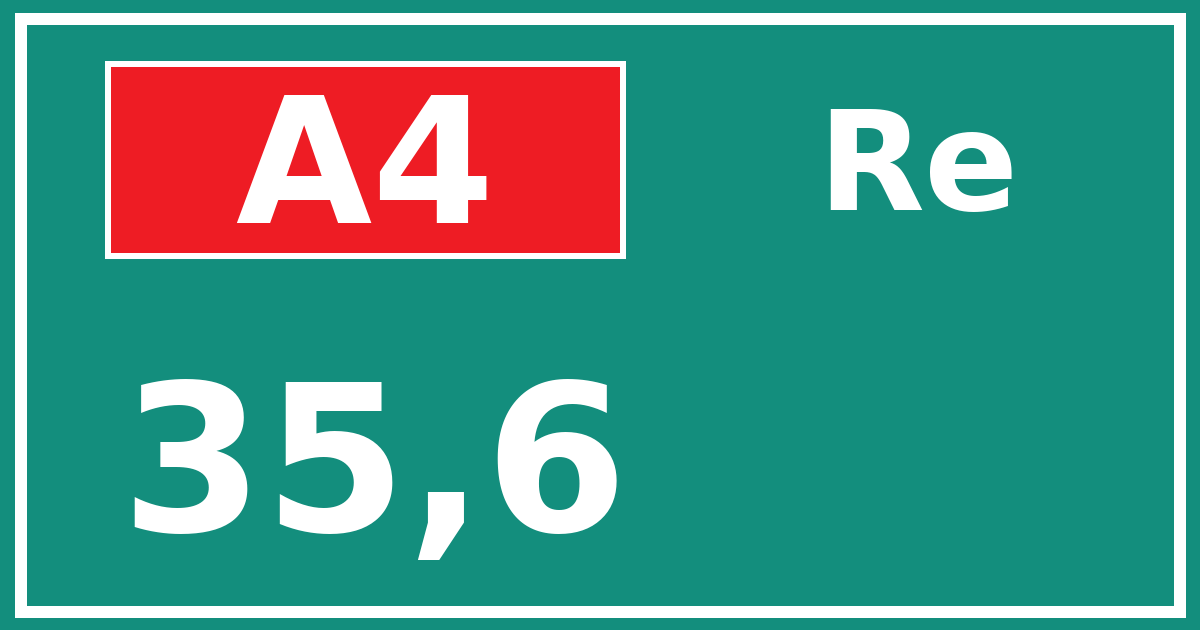 Hectometerbord A4 35,6 zijde Re