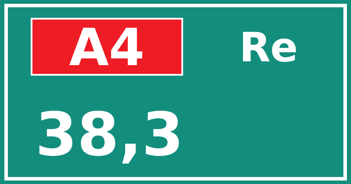 Hectometerbord A4 38,3 zijde Re