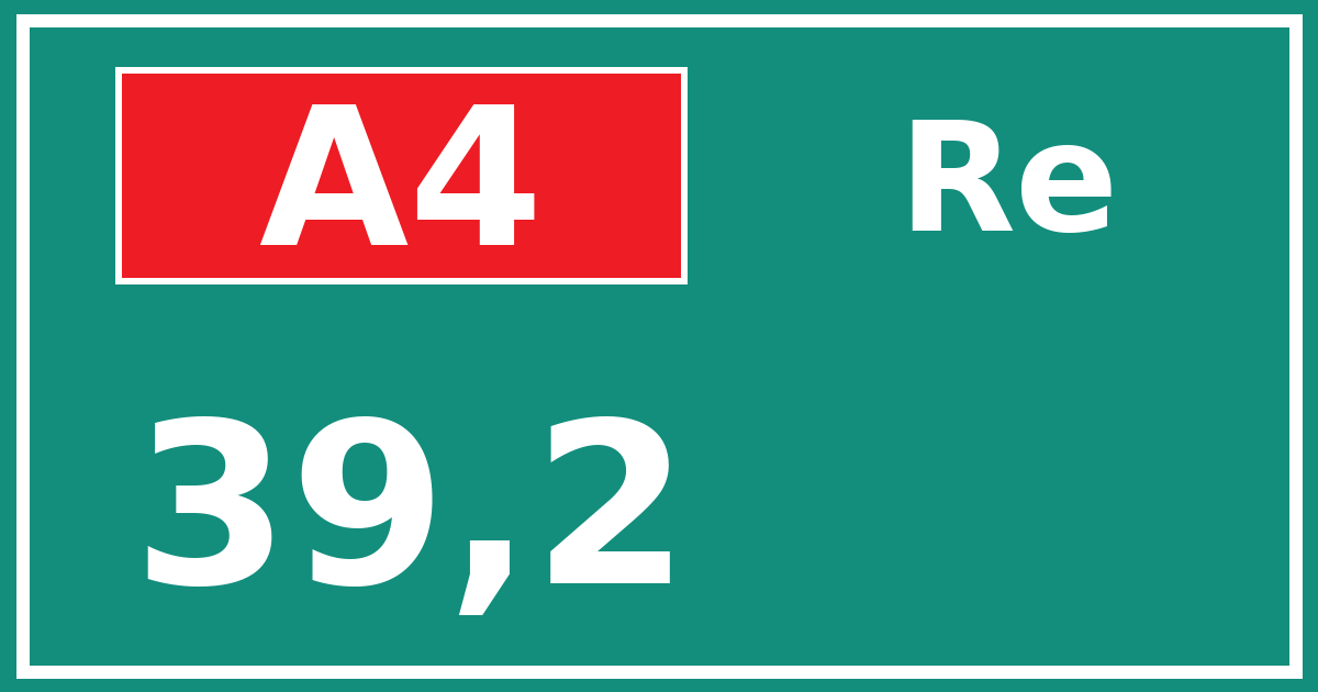 Hectometerbord A4 39,2 zijde Re