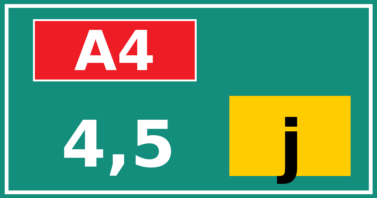Hectometerbord A4 4,5 letter j