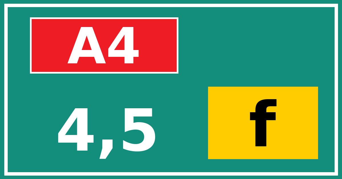 Hectometerbord A4 4,5 letter f