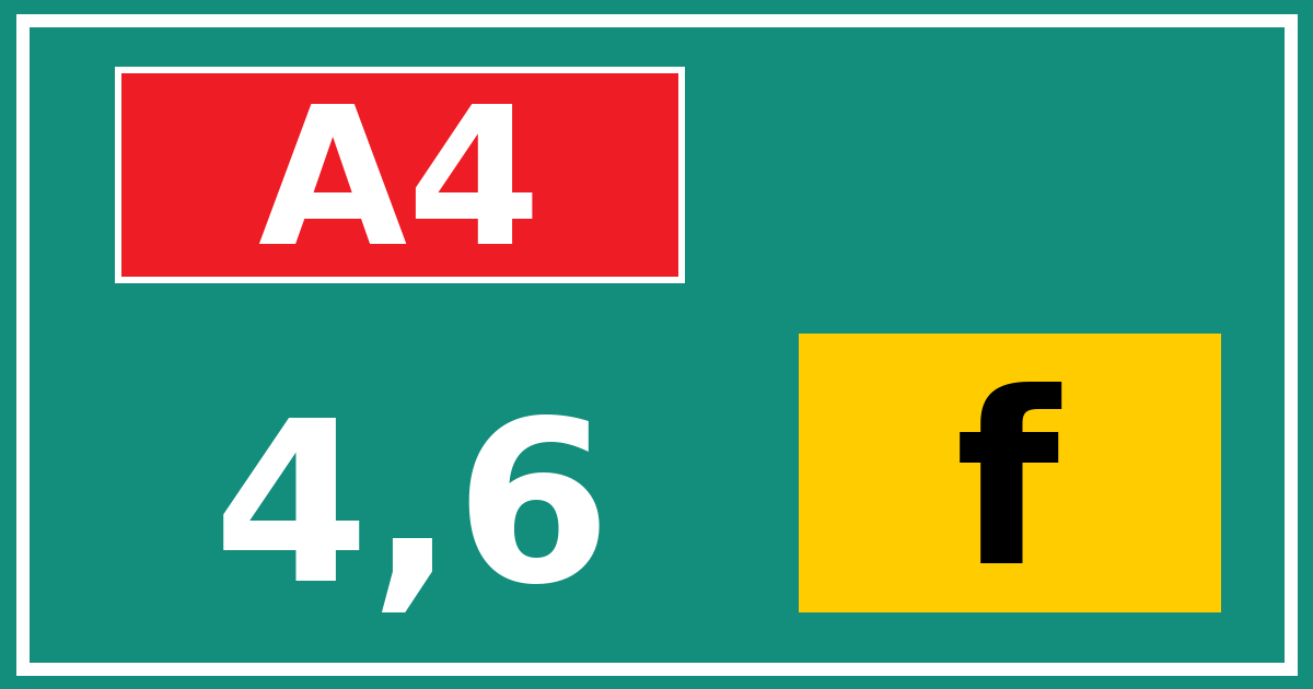 Hectometerbord A4 4,6 letter f
