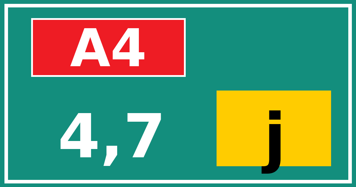 Hectometerbord A4 4,7 letter j