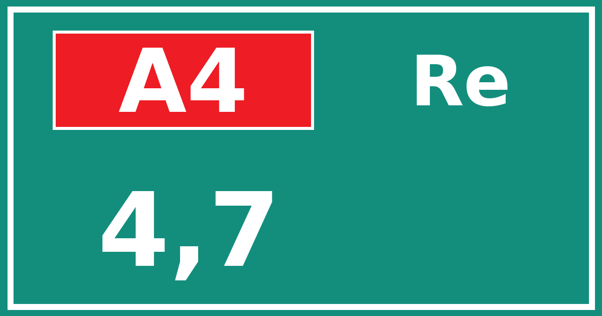 Hectometerbord A4 4,7 zijde Re