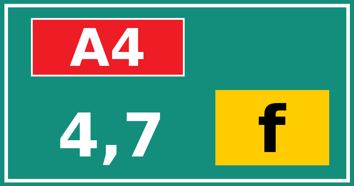 Hectometerbord A4 4,7 letter f