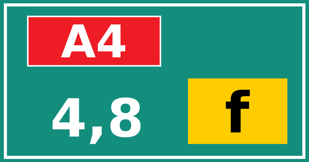 Hectometerbord A4 4,8 letter f