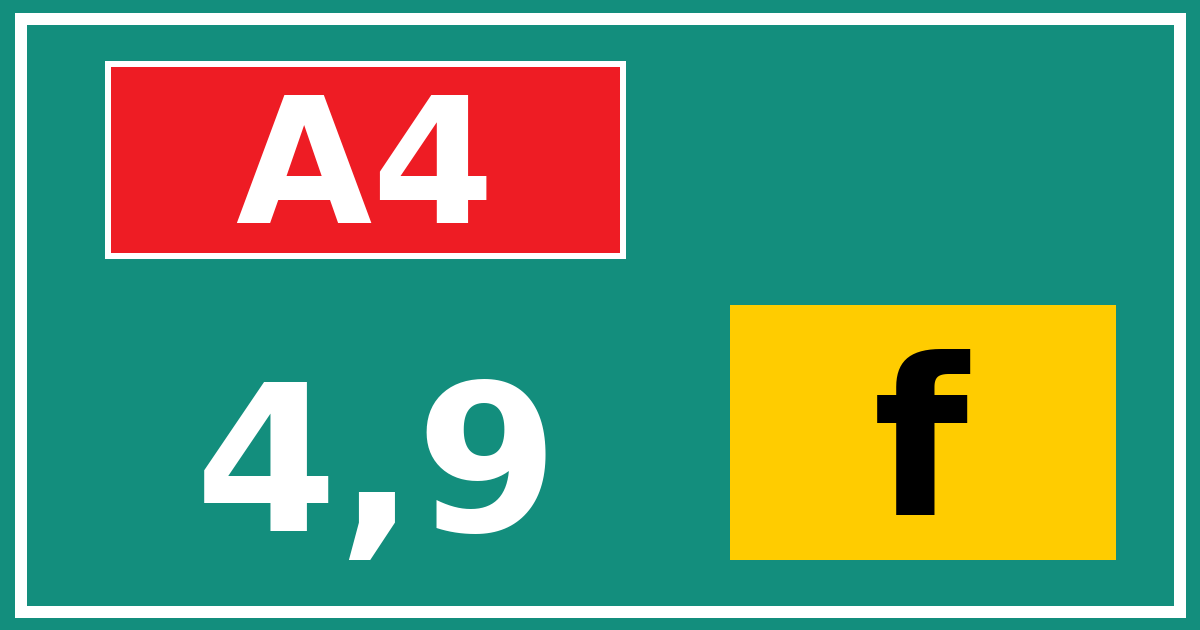 Hectometerbord A4 4,9 letter f