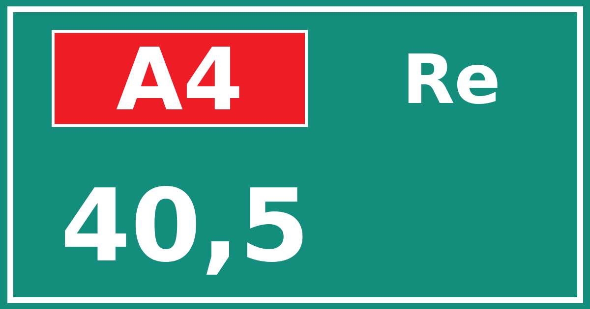 Hectometerbord A4 40,5 zijde Re