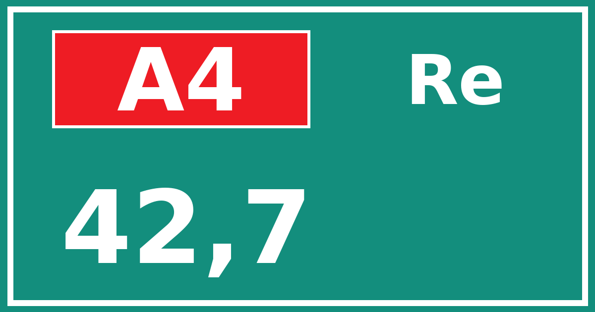Hectometerbord A4 42,7 zijde Re
