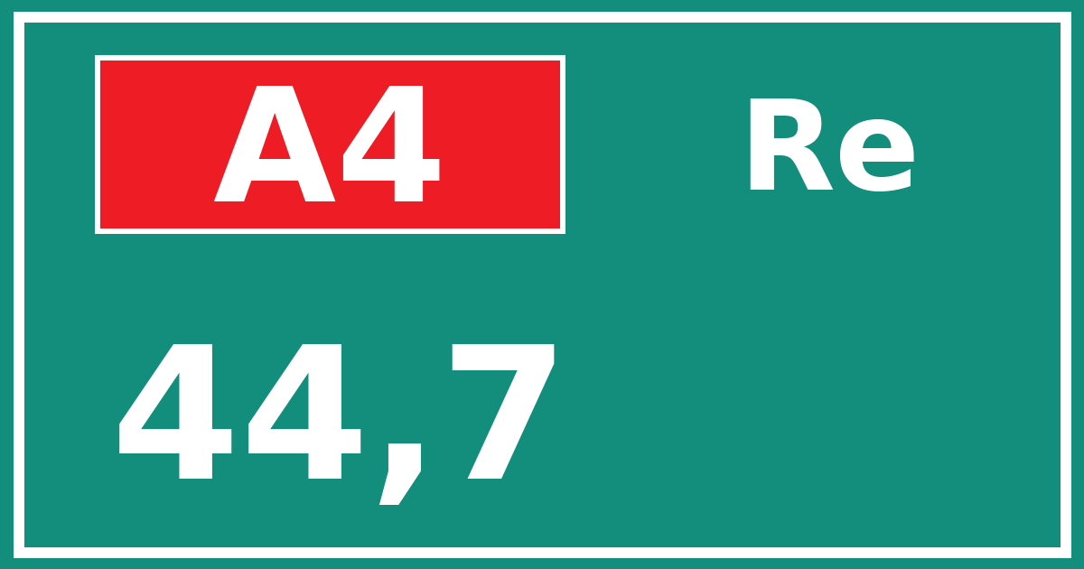 Hectometerbord A4 44,7 zijde Re