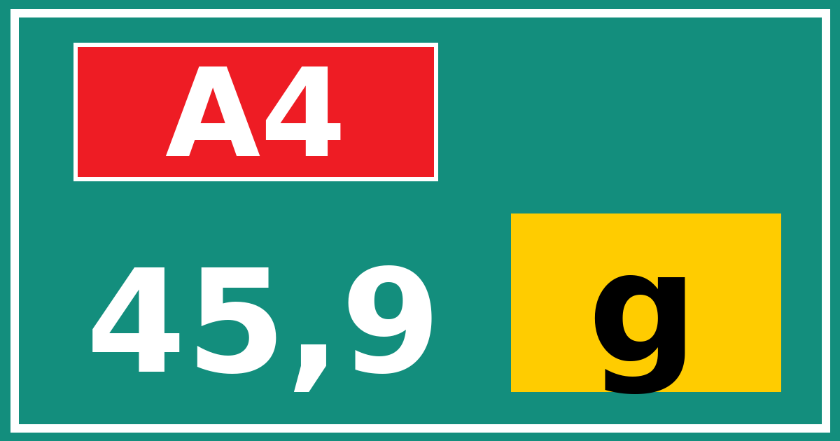 Hectometerbord A4 45,9 letter g