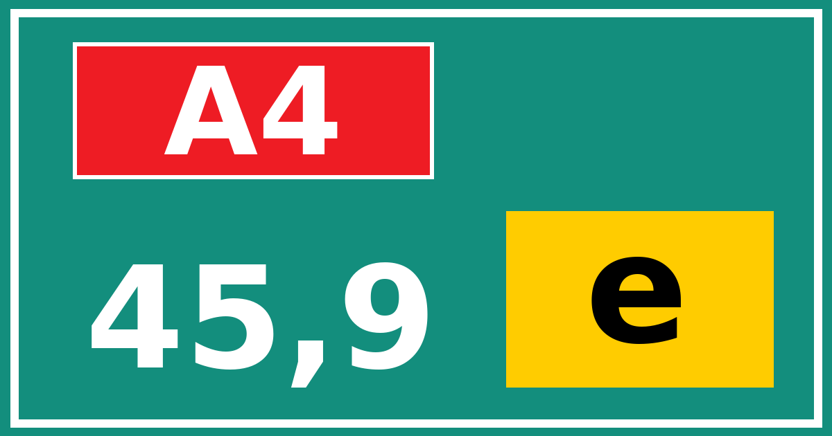 Hectometerbord A4 45,9 letter e