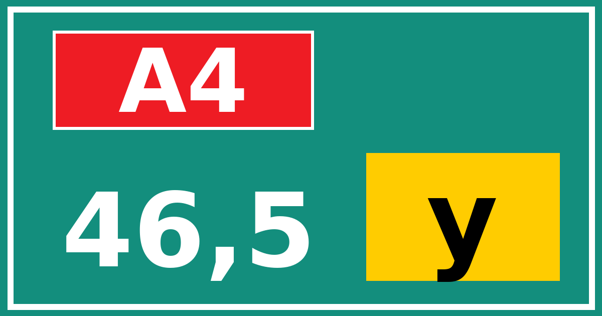 Hectometerbord A4 46,5 letter y