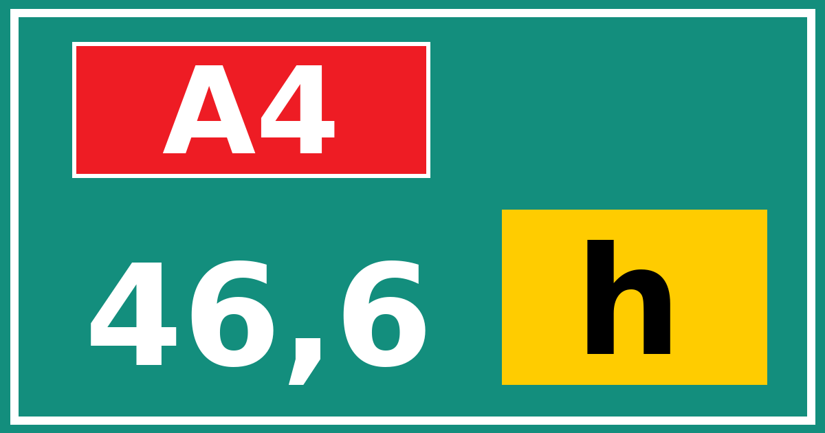 Hectometerbord A4 46,6 letter h