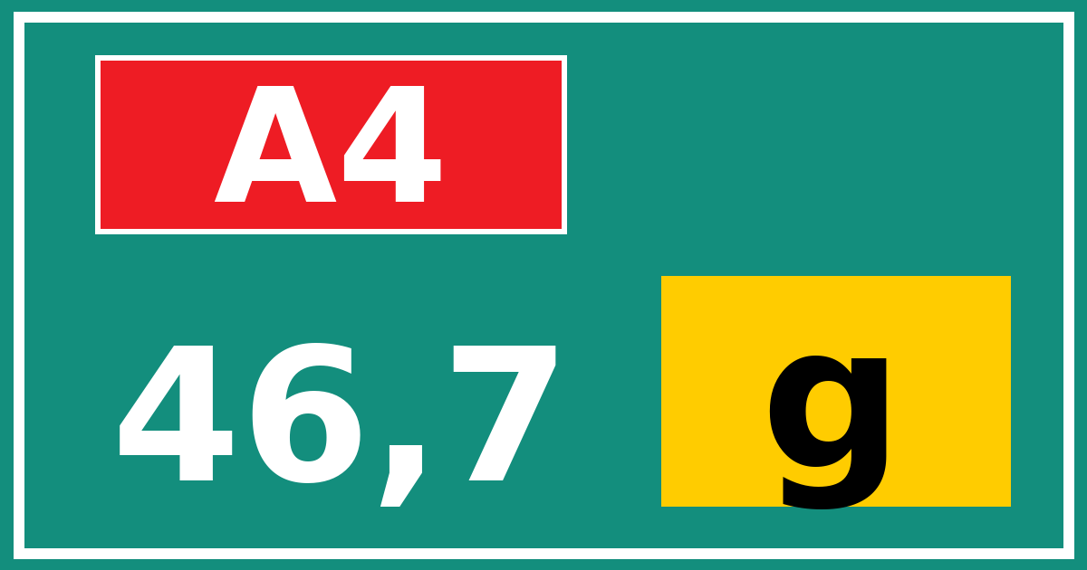 Hectometerbord A4 46,7 letter g